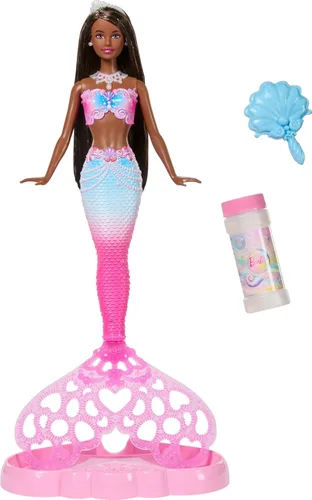 Vista 7 de Barbie Muñeca sirena Bubble Sparkle que incluye cabello rayado de color Rubio