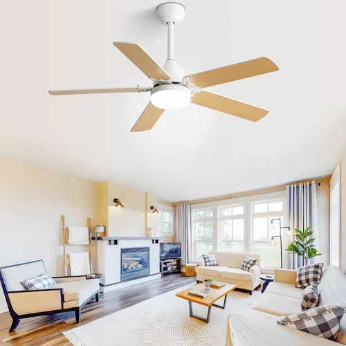 Vista 2 de Sofucor Ventiladores de techo con luces, ventilador de techo de perfil bajo de 42 pulgadas con luz y control remoto, moderno ventilador de techo