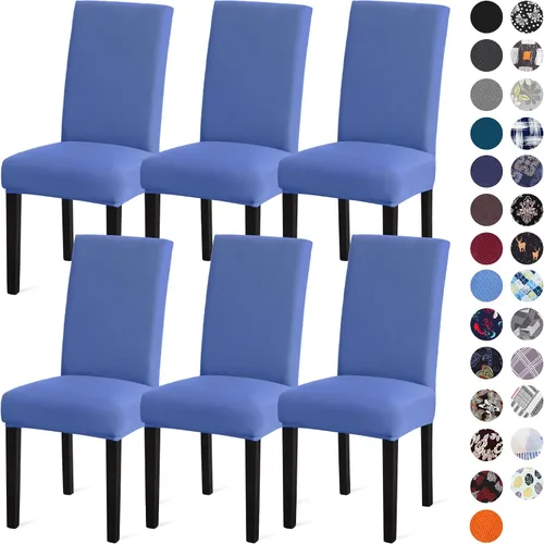 Vista 44 de Sufdari Juego de 2 fundas para sillas de comedor, fundas para sillas de cocina, fundas para sillas Parsons, protectores de sillas de elastano