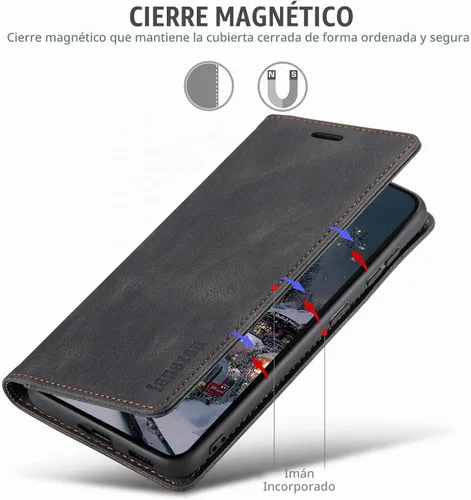 Vista 5 de japezop Compatible con Samsung Galaxy S23 5G - Funda tipo cartera con bloqueo RFID, tarjetero y función atril magnético, funda de piel con tapa
