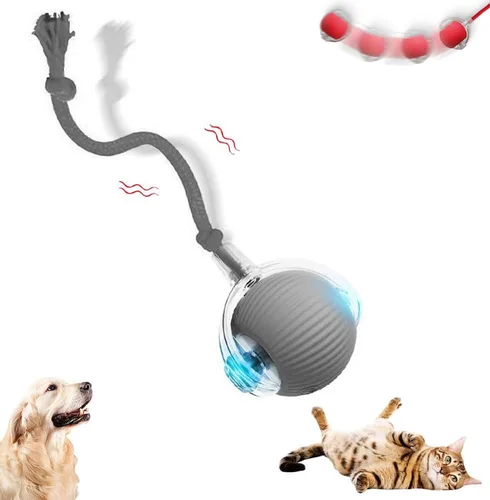 Vista 8 de Pelota de Gato Interactiva, Nuevas Bolas de Gato con Movimiento de Agilidad, Juguetes Automáticos de Bola para Gato con Cordón Imitación de Ratón