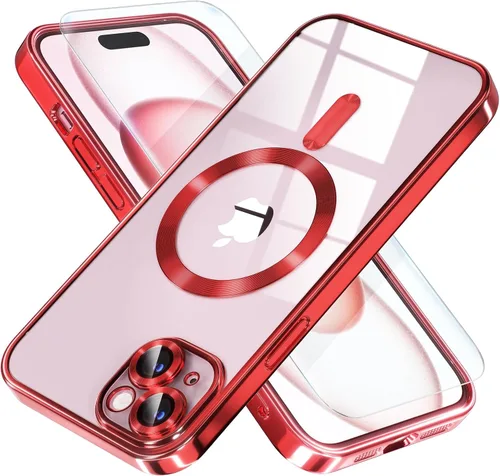 Vista 70 de Misea Funda magnética para iPhone 14 compatible con MagSafe [nunca amarillenta] [protección contra caídas de grado militar] protector completo