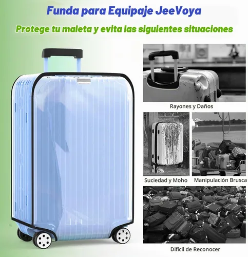 Vista 3 de Fundas de equipaje Protector de maleta transparente completo, Negro
