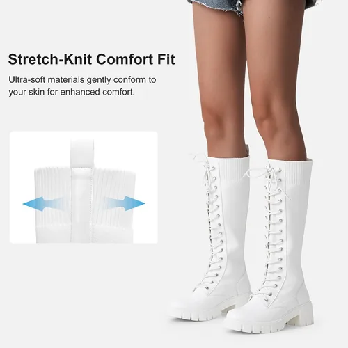 Vista 4 de Vepose Botines con estilo de combate, a la moda, para mujer