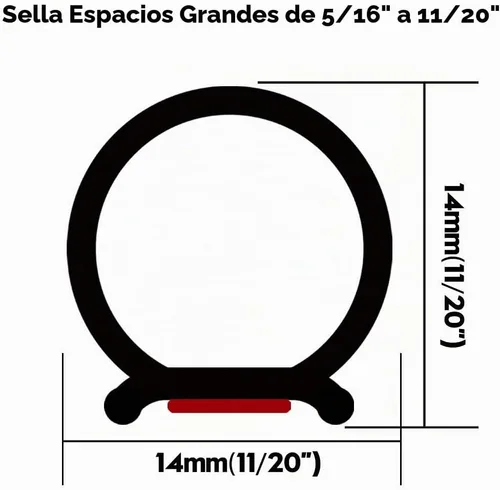 Vista 2 de Tira de sellado de 19.7 pies de largo para puertas/ventanas, sellos de respaldo autoadhesivos, gran espacio (de 5/16 pulgadas a 11/20 pulgadas)