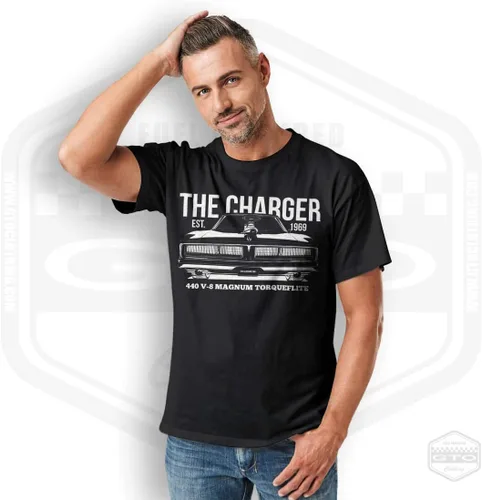 Vista 2 de 1969 Charger 440 Magnum Tribute - Camiseta para hombre, color negro, idea de regalo para fanáticos del coche americano S-6XL Fabricado en Estados