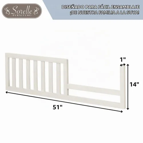 Vista 4 de Sorelle Furniture Rieles para niños pequeños y rieles para adultos de tamaño completo, kit de conversión de riel de cama y cuna de madera Sorelle
