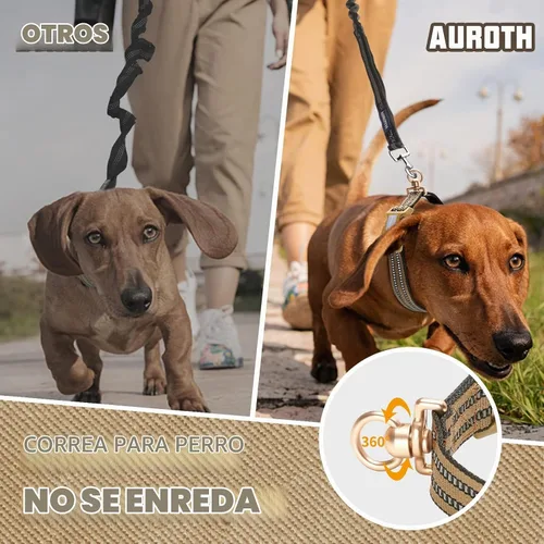 Vista 3 de Collar de perro Auroth para perros medianos y grandes, collar de perro reflectante, collares de perro de nylon suave ajustables con resistente army