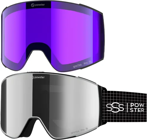 Vista 19 de Ski Goggles Snow OTG Snowboard Goggles Magnetic Interchangeable Lens Frameless UV Protection Anti-fog mobile Skating