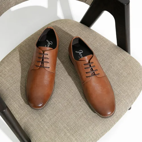 Vista 5 de Jousen Men's Oxford Plain Toe Dress Shoes Classic Formal Derby Shoes
