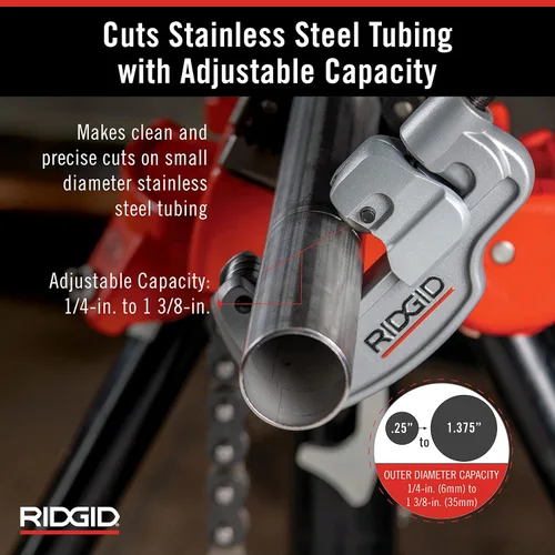 Vista 7 de RIDGID 29983 Modelo 223S 1/4" a 1-1/4" Tubería de cobre y acero inoxidable interior/exterior y escariador de tubería y Escariador de tubería