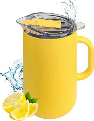 Vista 12 de Jarra Premium Aislada de Served (0.87 cuartos de galón/66oz) - Jarra de Acero Inoxidable con Pared Doble, Forrada en Cobre con Tapa - Jarra Térmica