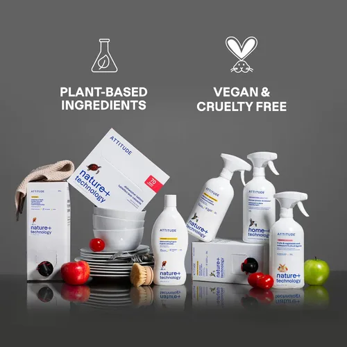 Vista 6 de ATTITUDE Lavado de frutas y verduras, lavado de productos apto para alimentos, elimina la suciedad y los residuos, ingredientes veganos y a base