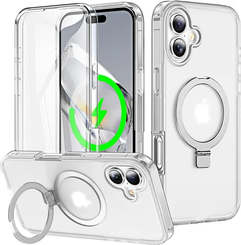 Vista 70 de Funda de cuerpo completo a prueba de golpes para iPhone 13 Pro con soporte magnético invisible [compatible con MagSafe] protector de pantalla