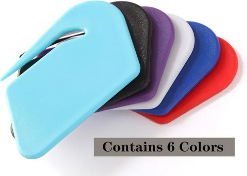 Vista 4 de Cortador de sobres para abrecartas, paquete de 6, hoja de afeitar de plástico, cortador de sobres, abrecartas para mujeres, hombres, oficina