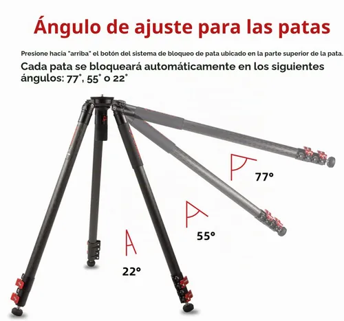 Vista 4 de IFOOTAGE Gazelle TC7 - Trípode para cámara de carbono, 61 pulgadas, 3 secciones con mango de liberación rápida, compatible con videocámara DSLR