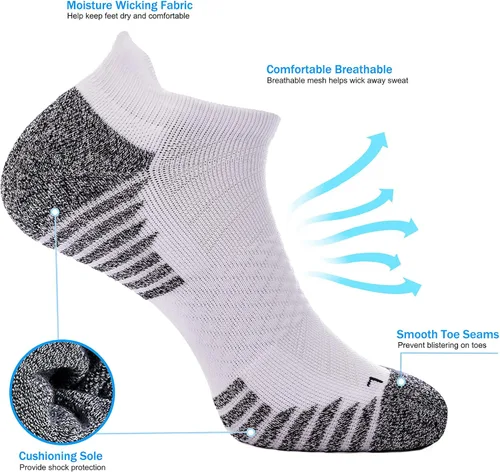 Vista 3 de Athletic Ankle Compression Socks Cushioned for Men and Women 26 Pairs Short Arch Support Socks