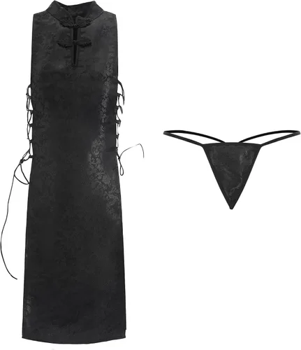 Vista 7 de Sexy vestido chino Cheongsam anime cosplay lencería para mujer Qipao babydoll disfraz