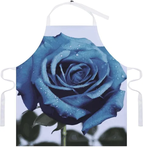 Vista 7 de MUSM Blue Rose Blooms Apron，Classic Vintage Funny with Pockets Aprons,Adjustable Bib Waterdrop Resistant for Kitchen Cooking Restaurant BBQ Painting