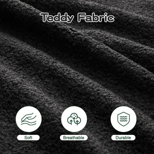 Vista 8 de Sofás de peluche sin hueso para sala de estar, juego de sofá modular negro con asiento profundo, sofá de gran tamaño, sofás para sala, cómodos sofás