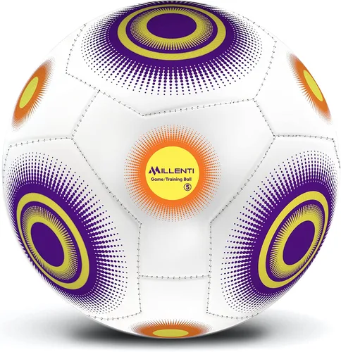 Vista 15 de Balón de fútbol Millenti tamaño 5 – Reverse Bend-It – Balón de fútbol con alta visibilidad, fácil de rastrear – Balones de fútbol oficial con unión