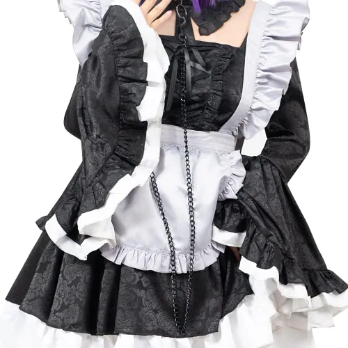Vista 2 de MROZUL My Dress Up - Disfraz de cosplay de Marin Kitagawa, falda de vestido de sirvienta para Halloween, traje de Lolita
