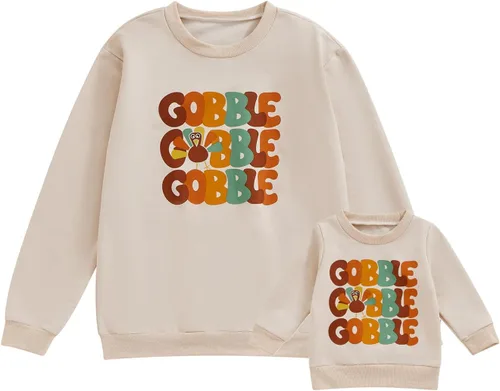 Vista 8 de Mommy and Me - Conjunto familiar de manga larga con cuello redondo y estampado de letras Rosado Rojo