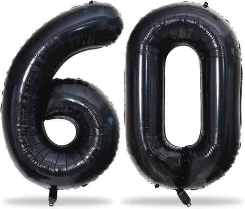 Vista 39 de Globos negros del número 10 para decoraciones de cumpleaños número 10, globos de helio de mylar de lámina de 40 pulgadas negros del número 1 & 0