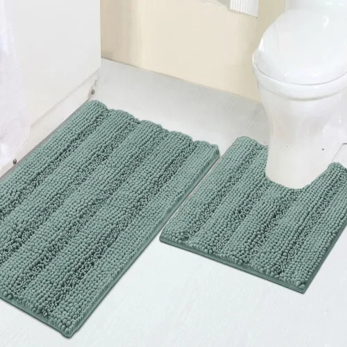 Vista 103 de Turquoize Alfombra de baño de chenilla de lujo para baño, extra absorbente, alfombra de ducha de microfibra antideslizante para baño, alfombra Aqua