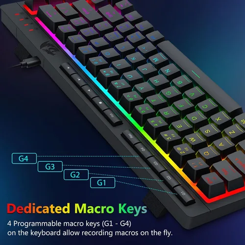 Vista 4 de Redragon Combo de teclado y mouse para juegos con cable S157