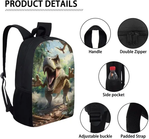 Vista 14 de HUGS IDEA Juego de 3 bolsas escolares con aislamiento térmico para el almuerzo, estuche para lápices