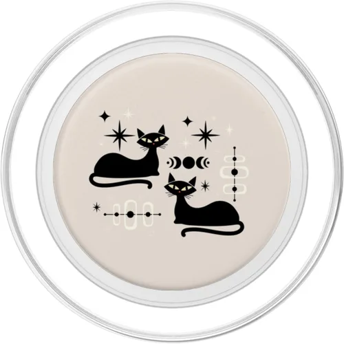 Vista 2 de Retro Cat Midcentury Mid Century Atomic Age Beige Modern PopSockets MagSafe PopGrip para iPhone