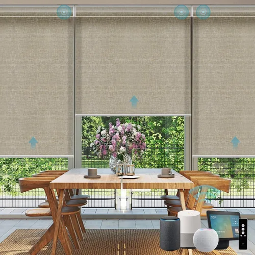 Vista 35 de SmartWings Persianas Enrollables Inteligentes Motorizadas con Filtro de Luz, Persianas Eléctricas con Control Remoto para Ventanas Compatibles