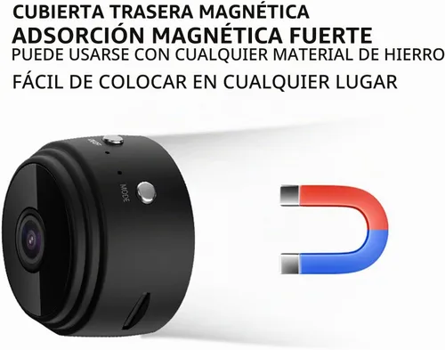 Vista 2 de Mini cámara A9, cámara IP HD 1080P con cubierta trasera magnética, mini videocámara de seguridad para el hogar, cámara de videovigilancia micro Negro