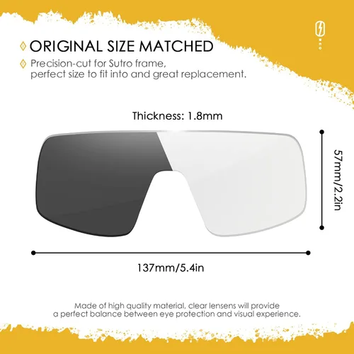 Vista 2 de AOZAN Lentes de repuesto ANSI Z87.1 para gafas de sol Oakley Sutro OO9406