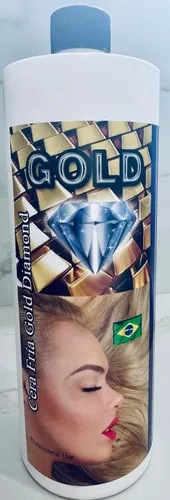 Vista 2 de Cera Fria Oro Diamante Medio Litro Keratina Capilar Ultra Fuerte