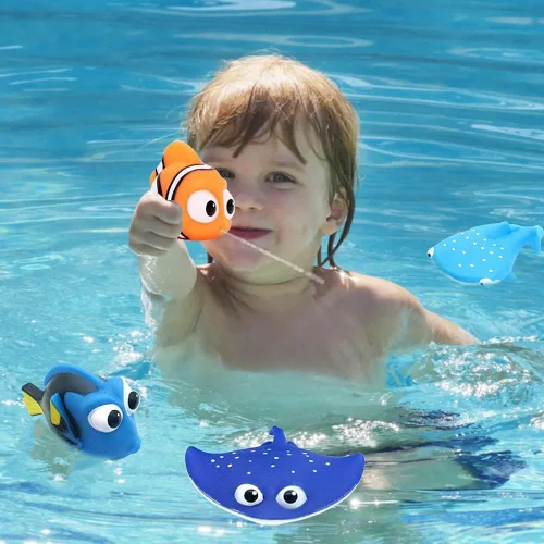 Vista 5 de Juguete de ducha para niños, juguetes de chorro de baño para bebés, juguetes de agua para bañera de tiburón, 4 juguetes de piscina para bebés