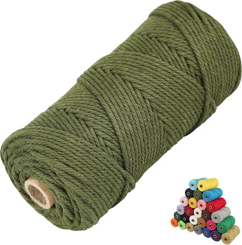 Vista 61 de Cordón de algodón para macramé, hilo torcido de 4 capas, cuerda de algodón natural, suministros perfectos de macramé, para hacer soportes colgantes