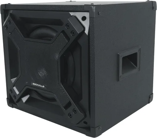 Vista 5 de Rockville BASS Blaster 10 - Subwoofer de cine en casa de 10 pulgadas con alimentación de 750 W, iluminación LED, entradas/salidas RCA, cruce