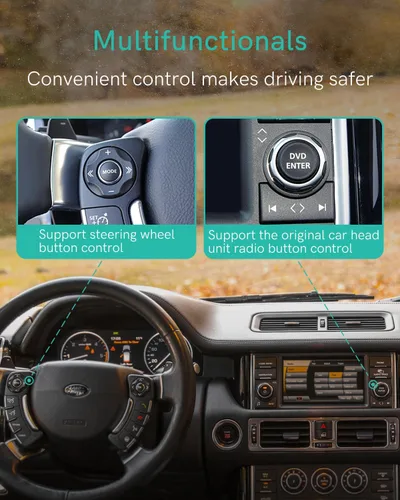 Vista 3 de Adaptador de coche Bluetooth con cable para iPod, adaptador de audio inalámbrico premium para Land Rover, Range Rover y Jaguar, Bluetooth 5.0