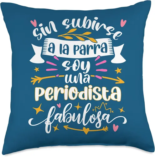 Vista 4 de Regalo Original Para Periodista Reportera UNA Periodista Fabulosa Mujer Regalos Graduación Periodismo Cojín 16x16, Multicolor