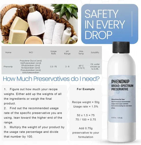 Vista 8 de Phenonip (4 onzas / 4.0 fl oz), conservante natural Phenonip para loción, crema, loción conservadora orgánica Phenonip y exfoliante por Talsen