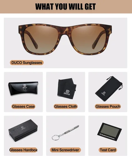 Vista 6 de DUCO Gafas de sol polarizadas clásicas vintage para mujeres, gafas de sol 100% bloqueo UV DC2145