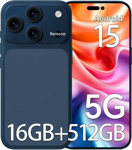 Vista 13 de Teléfonos desbloqueados, K17 PM 5G Android 15 Smartphone, 16+512GB Dual SIM Teléfono Celular, Pantalla HD+ de 6.9", Batería de 5000mAh, Cámara