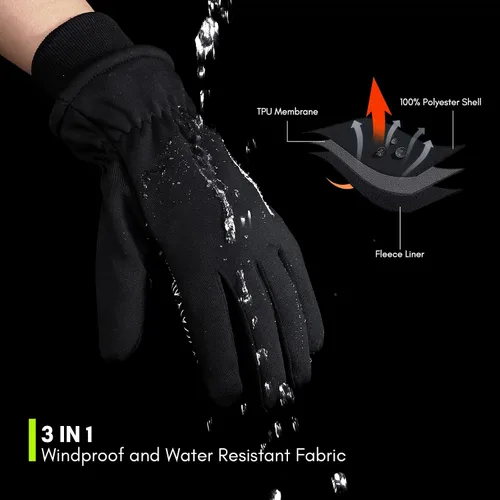 Vista 2 de Extremus Winter Gloves for Men Women, Touchscreen Running Gloves, Anti-Slip Palm Warm Gloves for Running, Cycling, Hiking & Driving, Cold Weather