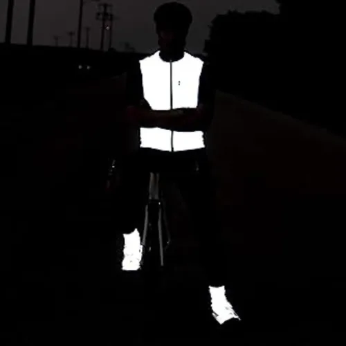 Vista 7 de Full Reflective Vest For Night Visibility - Cycling Gilet - Running Vest