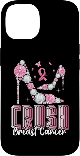 Vista 4 de iPhone 16 Crush Breast Cancer High Heels Bling Cancer Awareness Case