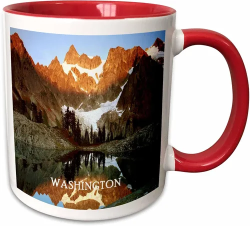 Vista 9 de 3dRose Lake Ann Washington State - Taza de dos tonos (11 onzas), color negro