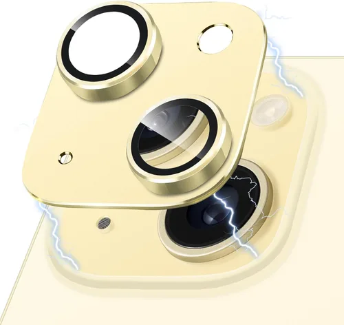 Vista 13 de Protector de Lente de Cámara para iPhone 14 / iPhone 14 Plus Película de Cubierta de Cámara de Metal, Vidrio Templado 9H, Antiarañazos, Compatible