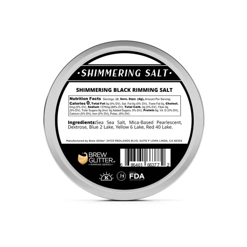 Vista 8 de Brew Glitter - Sal negra brillante (4 onzas, 1 lata de barra) para cóctel comestible con purpurina mezclada para bebidas y bebidas